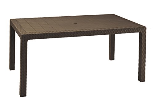 Keter Melody - Mesa comedor exterior de 6 plazas, Color marrón, 94 x 160 x 74 cm