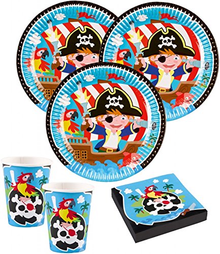 Kids Party World Set de decoración para Fiesta de 36 Piezas con diseño de Piratas.