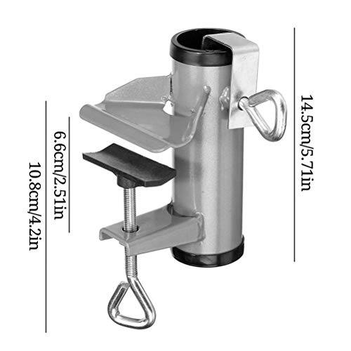 KiMiLIKE Pesado Deber Flexible Parasol Parasol Soporte de Acero Inoxidable Clip de pie Fijo Paraguas al Aire Libre Soporte para Jardín Balcón Paraguas