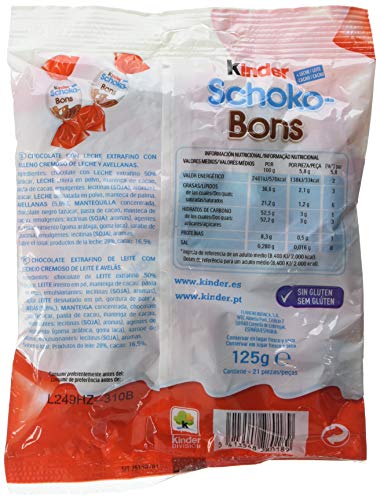 Kinder Schoko-Bons Bombones de Chocolate - 8 Paquete de 125 gr - Total: 1 kg