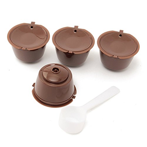 King DO WAY 4 en 1 reutilizables filtros cápsulas de café Espresso con cuchara para Dolce Gusto Reusable Coffee Capsule Cup 53 mmx30 mm