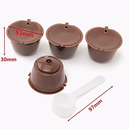 King DO WAY 4 en 1 reutilizables filtros cápsulas de café Espresso con cuchara para Dolce Gusto Reusable Coffee Capsule Cup 53 mmx30 mm