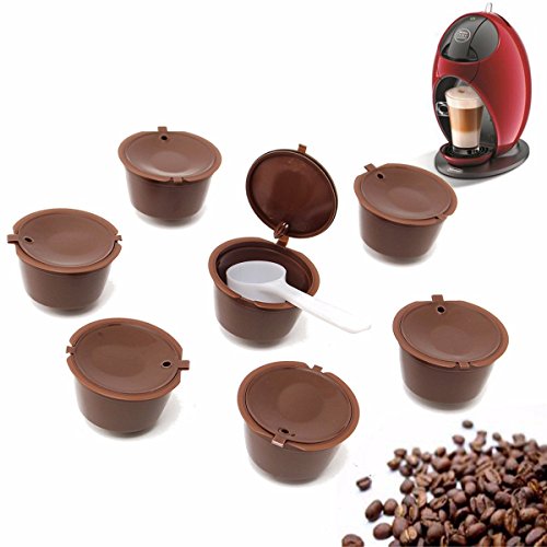 King DO WAY 7 en 1 reutilizables filtros cápsulas de café Espresso con cuchara para Dolce Gusto Reusable Coffee Capsule Cup 53 mmx35 mm