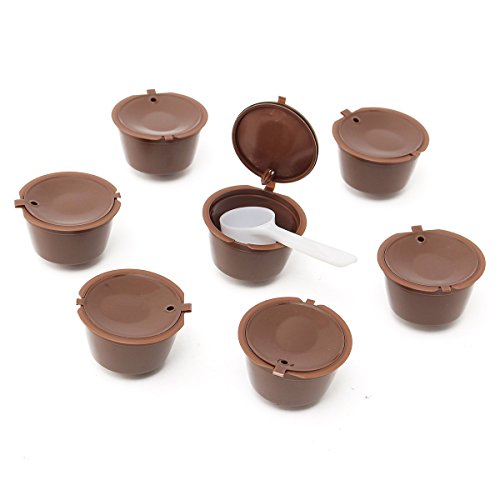 King DO WAY 7 en 1 reutilizables filtros cápsulas de café Espresso con cuchara para Dolce Gusto Reusable Coffee Capsule Cup 53 mmx35 mm