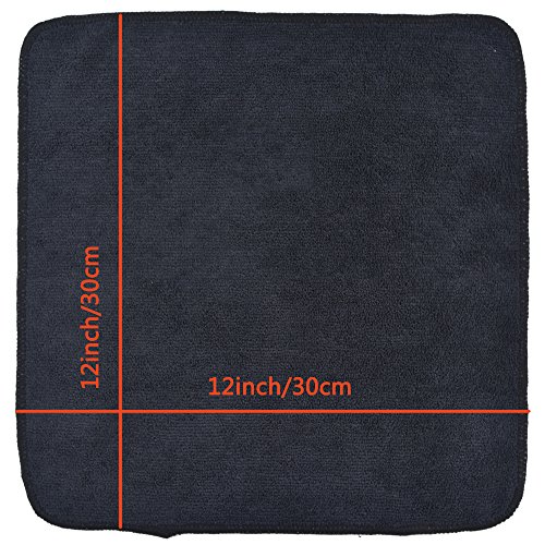 KinHwa Trapos de Cocina microfibra Súper Absorbente Paños de cocina sin pelusa 30cm x 30cm (negro x20)