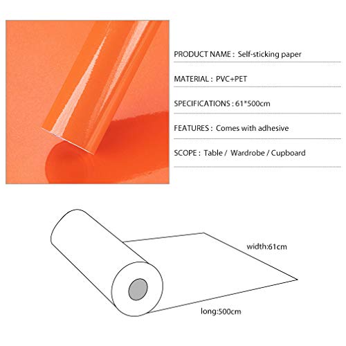 KINLO Pegatina para 0.61*5M / Rollo Muebles, Engomada Autoadhesiva de PVC para Decorar y Proteger, Pegatina para Muebles/Cocina/Baño, a Prueba de Agua/Moho