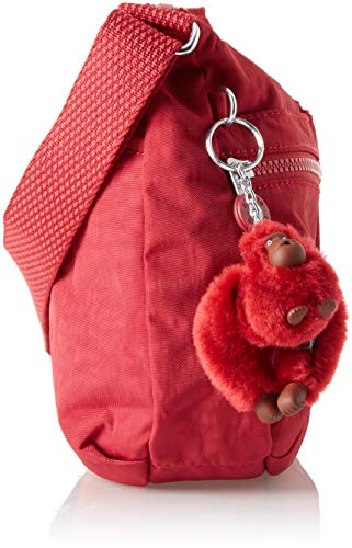 Kipling - Izellah, Bolsos bandolera Mujer, Rojo (Radiant Red C), 12x33x23 cm (B x H T)