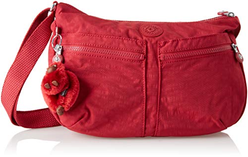 Kipling - Izellah, Bolsos bandolera Mujer, Rojo (Radiant Red C), 12x33x23 cm (B x H T)