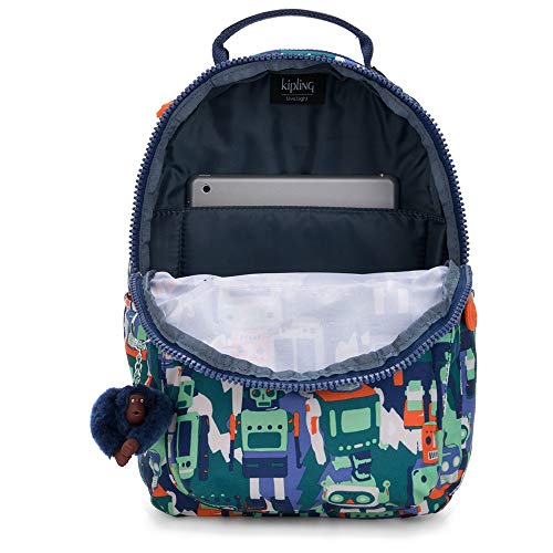 Kipling Seoul S Mochila Escolar, Rosa (Robot Camo Azule)