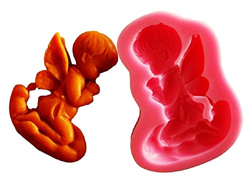 KIRALOVE Molde de Silicona - panqueque - ángel Rezando - Uso de Alimentos - Pasta de azúcar - Fondant - Pasteles de Magdalenas - hágalo Usted Mismo - Idea de Regalo - Hobby - Cocina