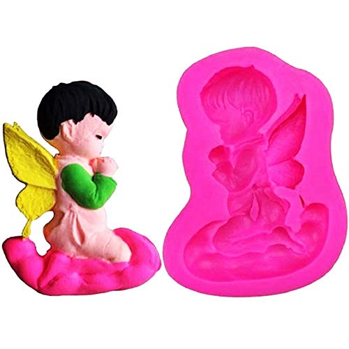 KIRALOVE Molde de Silicona - panqueque - ángel Rezando - Uso de Alimentos - Pasta de azúcar - Fondant - Pasteles de Magdalenas - hágalo Usted Mismo - Idea de Regalo - Hobby - Cocina