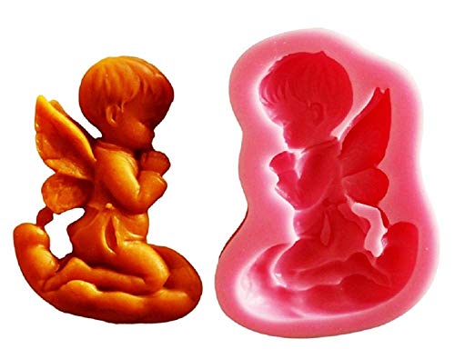 KIRALOVE Molde de Silicona - panqueque - ángel Rezando - Uso de Alimentos - Pasta de azúcar - Fondant - Pasteles de Magdalenas - hágalo Usted Mismo - Idea de Regalo - Hobby - Cocina