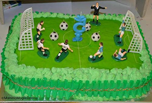 Kit campo de fútbol 10 piezas decoración futbolistas pastel WFD