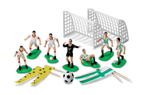 Kit campo de fútbol 10 piezas decoración futbolistas pastel WFD