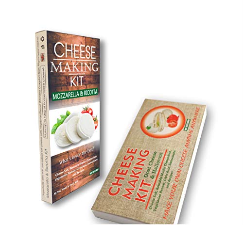 Kit de 4 quesos para hacer queso de cabra, queso Halloumi, queso mozzarella, queso ricotta, gran regalo para todas las ocasiones