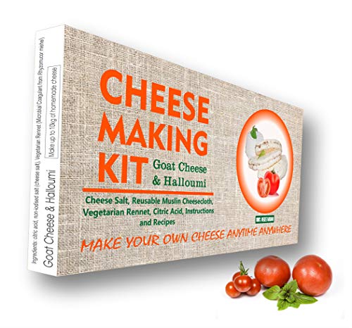 Kit de 4 quesos para hacer queso de cabra, queso Halloumi, queso mozzarella, queso ricotta, gran regalo para todas las ocasiones