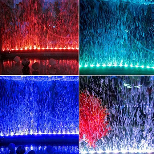 Kit de luz LED para acuario con burbujas, cortina de aire bajo el agua para tanque de peces, luz flexible que cambia de color con ventosa