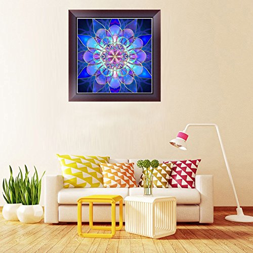 Kit de pintura con diamantes 5D,DIY 5d diamond painting buda motivo flor de cristal, decoración de pared,cuadros punto de cruz kit 30 x 30 cm