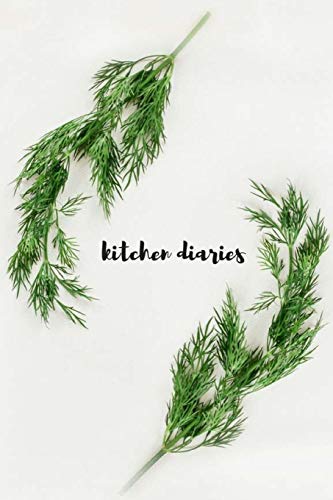 Kitchen Diaries: 6x9 Herbal leaves notebook for groceries, recipes, errands, and to-do lists.