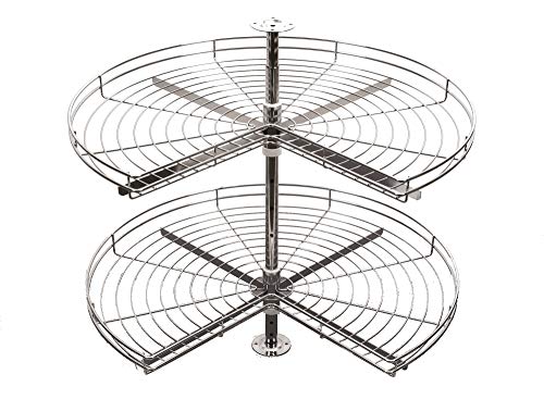 Kitchen Storage Solutions Sorted - Sistema de almacenaje 3/4 para armario de cocina en forma de L, sistema de almacenaje para armario de cocina esquinero., Plateado, Ø820