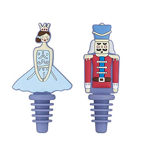 KitchenCraft KCXMWST2PK The Nutcracker Collection Tapones de silicona para botella de Navidad