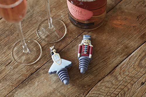 KitchenCraft KCXMWST2PK The Nutcracker Collection Tapones de silicona para botella de Navidad