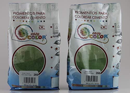 KITS dos bolsas de 500 g. Easy Color pigmento Verde 266. Pigmento para cemento, mortero y hormigón. (Verde)