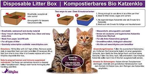 KittyDoo Arenero Gatos, Higiénica, Bandeja Sanitaria Desechable, Caja De Cartón Respirable para Gatos (Paquete de 3)
