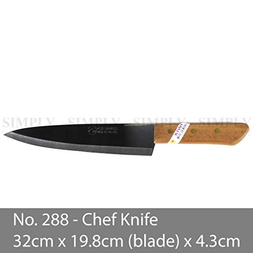 Kiwi 171 - Cuchillo tailandés con mango de madera, 28 cm, pack de 1 unidad