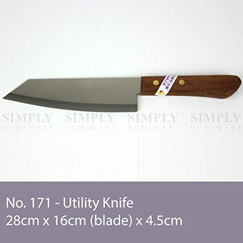 Kiwi 171 - Cuchillo tailandés con mango de madera, 28 cm, pack de 1 unidad