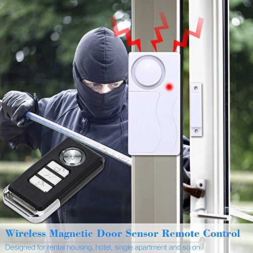 KKmoon Alarma de Puerta Sensor Magnético Inalámbrico Control Remoto Detector Ventana Seguridad para Hogar