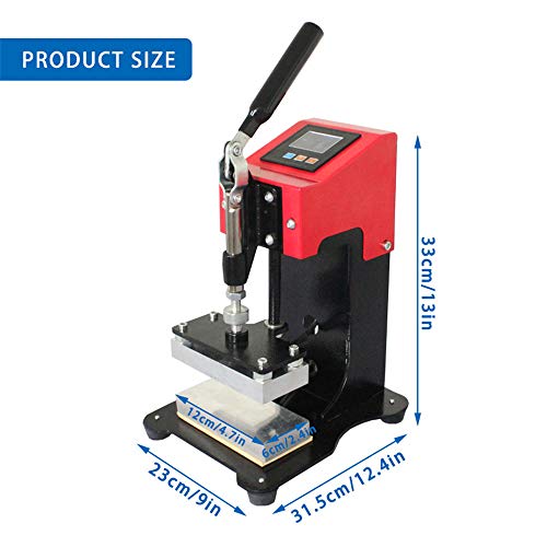 KKTECT 1T Rosin Hot Press Conveniente máquina de prensado manual pequeña 2200 libras de carga aerodinámica máxima Tiempo de ajuste manual de temperatura Camisa de colofonia prensado en caliente