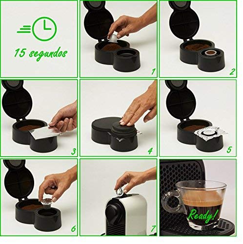 KLAPCAP ¡Novedad! Envasador de cápsulas compatibles Nespresso. Café e infusiones en 15 Segundos. Cápsulas rellenables y Reutilizables. EcoFriendly.