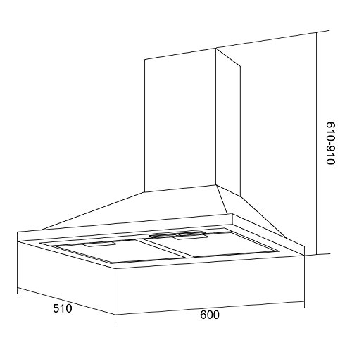 Klarstein Galina - Campana extractora, Extractor de pared, Succión y circulación de aire, 3 niveles, Vidrio acrílico, Succión de hasta 350 m³/h, 60 cm de ancho, Filtro para grasa, Plateado