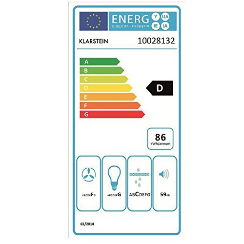 Klarstein Lumio Primo - Campana extractora pared, Diseño Retro, Ventilación Aspiración, 3 Niveles, Filtro de aluminio, Capacidad 430 m³ aire/h, Acero inoxidable, 60 cm, Negro