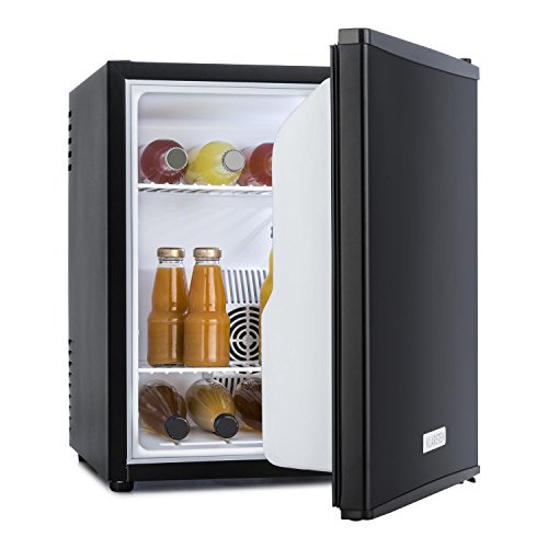 Klarstein MKS-5 - Minibar, Mini Nevera, Nevera para Bebidas, Clase A, 40 litros, Silenciosa, 30 dB, 43 x 51 x 48 cm (An x Al x Pr), Compartimento para Botellas, Exterior Negro Mate, Negro