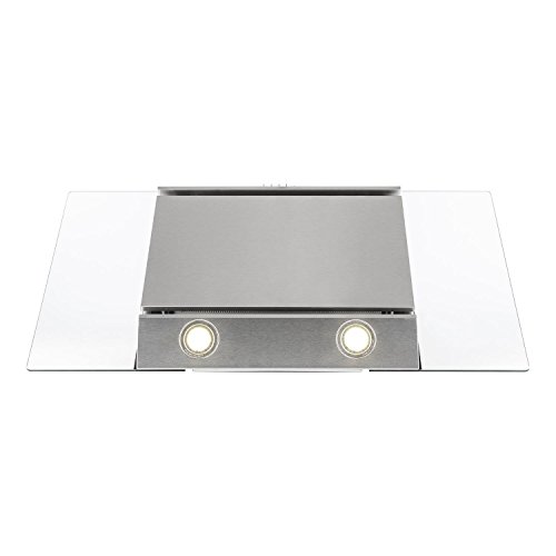 Klarstein Zola - Campana extractora, Extractor, Extractor de pared, Aspiración/Ventilación, 3 Niveles, Potencia: 635 m³/h, Silenciosa, Cristal, LED, Montaje en pared, 90 cm, Plateado