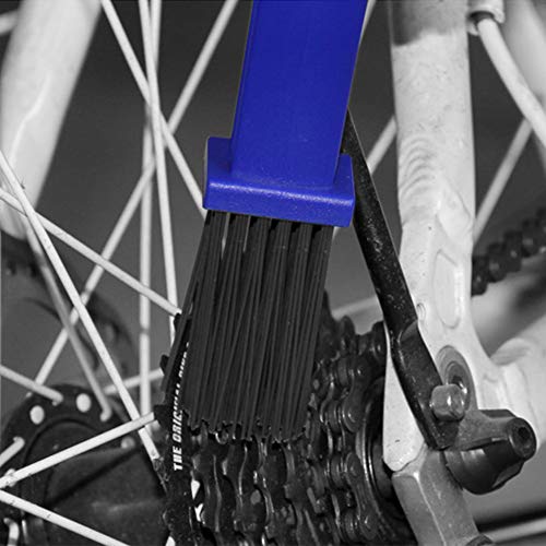 KLAS REMO Cepillo para Limpiar la Cadena de Las Moto Bicicleta Bici Herramienta Limpieza Engranajes, Cepillos Limpiador Moto Bici - Azul