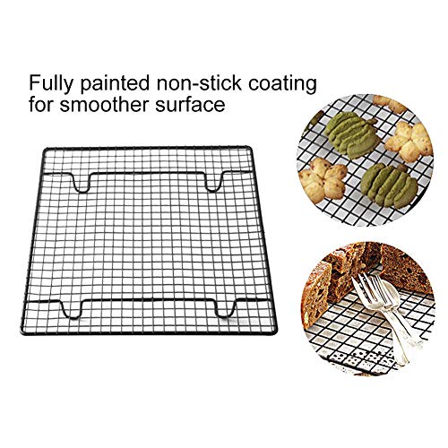 Knowooh Kitchen Craft Cooling Grill Metálico Grillrost Premium Bandejas antiadherentes para Hornear Galletas para Hornear Galletas y Pasteles Smoke Grilling Cooling, 26x23cm