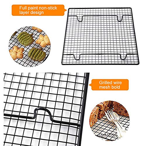 Knowooh Kitchen Craft Cooling Grill Metálico Grillrost Premium Bandejas antiadherentes para Hornear Galletas para Hornear Galletas y Pasteles Smoke Grilling Cooling, 26x23cm