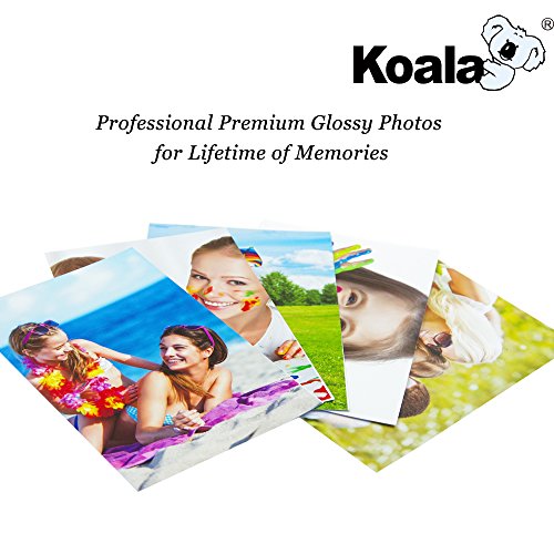 KOALA Papel fotográfico brillante, 10x15 cm 250 g/m² 100 hojas, con revestimiento de resina avanzada de alto brillo premium, para impresora de inyección de tinta Canon Hp Epson