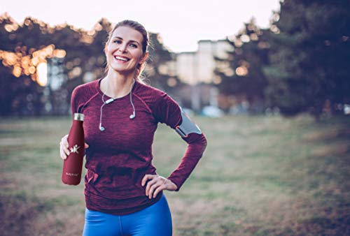 KollyKolla Botella de Agua Acero Inoxidable, Termo Sin BPA Ecológica, Botellas Termica Reutilizable Frascos Térmicos para Niños & Adultos, Deporte, Oficina, Yoga, Ciclismo, (500ml Azul Marino)