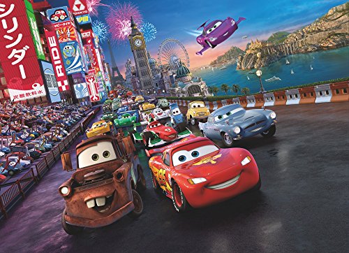 Komar 1 – "Disney Pixar Cars Race de Papel Pintado, Multicolor, 4 Piezas