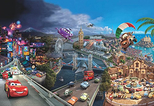Komar 1 – "Disney Pixar Cars World Papel Pintado, Multicolor, 8 Piezas