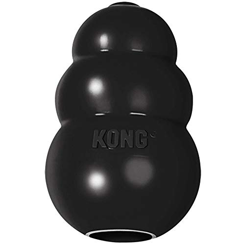 KONG - Extreme - Juguete de Robusto Caucho Natural Negro - para morder, perseguir o Buscar - para Perros Medianos