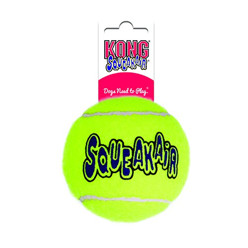 KONG - Squeakair Ball - Pelotas de Tenis sonoras Que respetan Sus Dientes - para Perros de Raza Grande