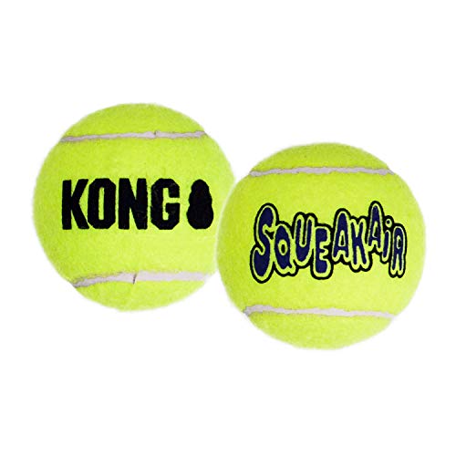 KONG - Squeakair Ball - Pelotas de Tenis sonoras Que respetan Sus Dientes - para Perros de Raza Grande