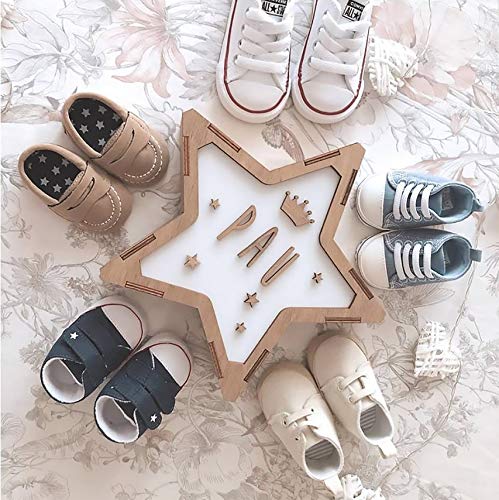 Koopete.Lámpara infantil de noche, para personalizar con tu nombre. Estrella decorativa de madera con luz. Lámpara bebe quitamiedos. Regalo niño personalizado.Obsequio de una mochila.