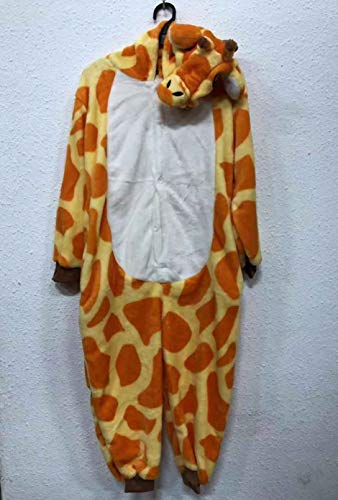 KRAZY TOYS Pijama Animal Entero Unisex para Niños como Ropa de Dormir-Traje de Disfraz para Festival de Carnaval (Girafa, 10-12)