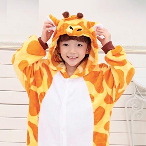 KRAZY TOYS Pijama Animal Entero Unisex para Niños como Ropa de Dormir-Traje de Disfraz para Festival de Carnaval (Girafa, 10-12)